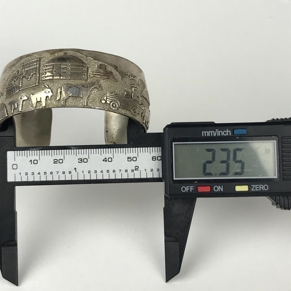 Navajo Indiana Sterling Silver 925 Storyteller Monument Valley Cuff - Picture 7 of 8